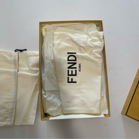 Fendi First Metallic F-Heel Mule Sandals - Picture 12 of 15